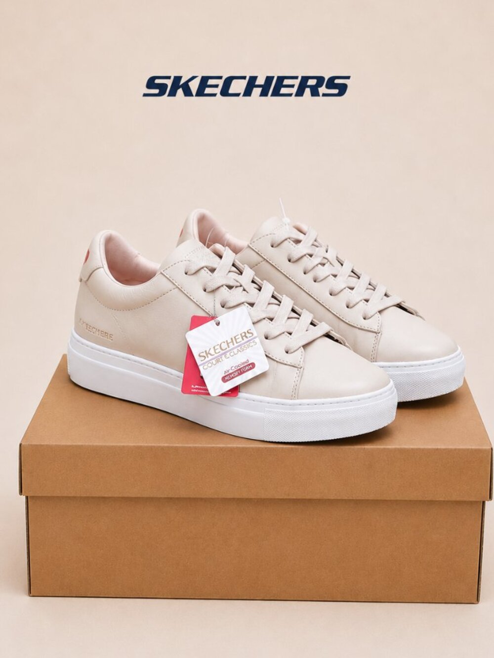 Skechers Court Classics Eden LX Gleaming Rose Leather Sneakers 185200 Womens 10